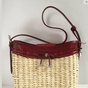 Brighton Wicker and Leather Shoulder Bag